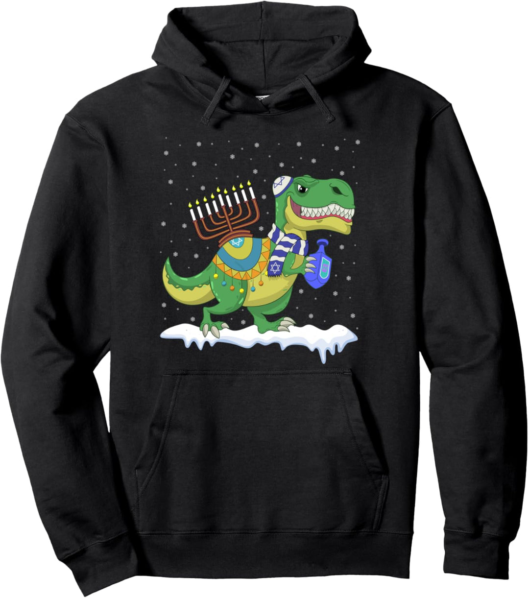 hanukkah sweater rex kid hanukah dinosaurs menorasaurus jungen Pullover Hoodie