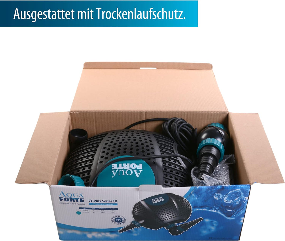 AquaForte O-Plus 10.000 Niederspannungs-Filterpumpe (12 Volt) Filterpumpe, 85 Watt, Maximale Förderm