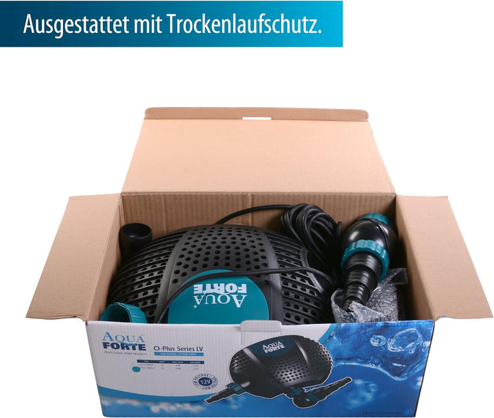 AquaForte O-Plus 10.000 Niederspannungs-Filterpumpe (12 Volt) Filterpumpe, 85 Watt, Maximale Förderm