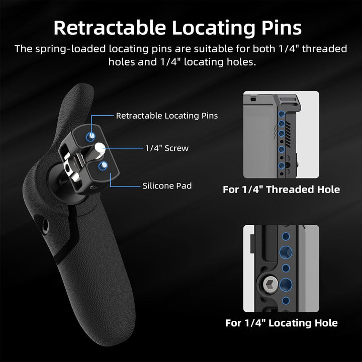 Nitze Side Handle, Seitengriff-Kit mit 1/4" Schraube und abnehmbaren Positionierstiften für Smartpho