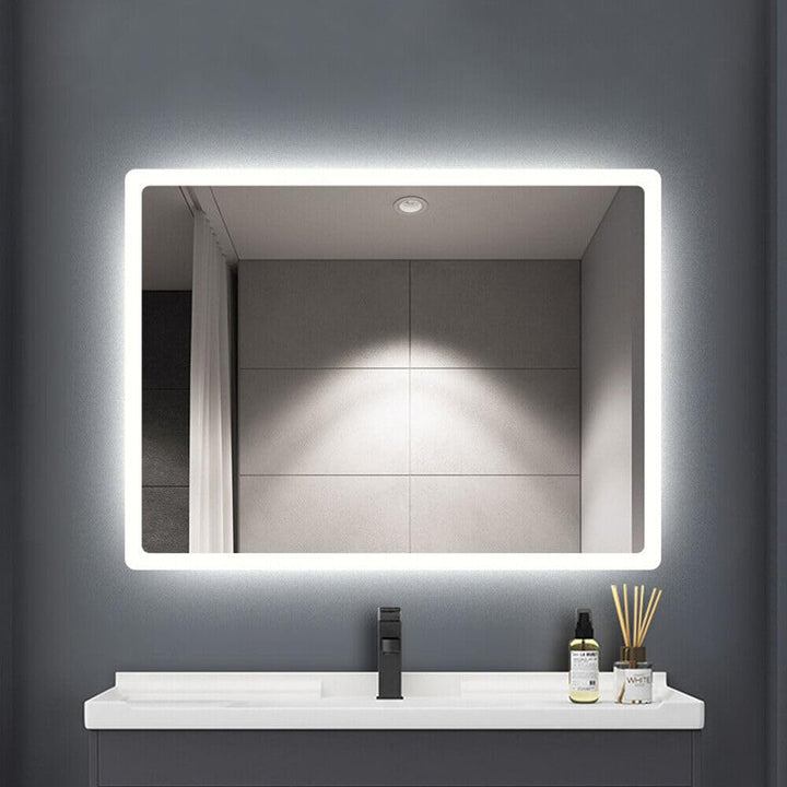 Trintion LED Badspiegel mit Beleuchtung 40x60 Badezimmerspiegel Wandspiegel Lichtspiegel mit Beleuch