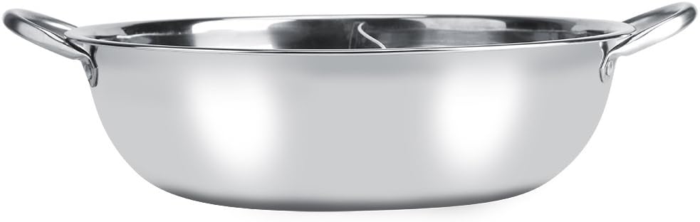 Chinese Hot Pot, zwei Zimmer Shabu-Shabu-Edelstahl-Topf Tiefer Topf für 4-5 Personen, verwendet mit
