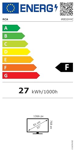 RCA 32 Zoll (80cm) TV Fernseher LED HD Ready Triple Tuner(DVB-T/T2-C-S/S2) Dolby Audio HDMI*2 USB-Me