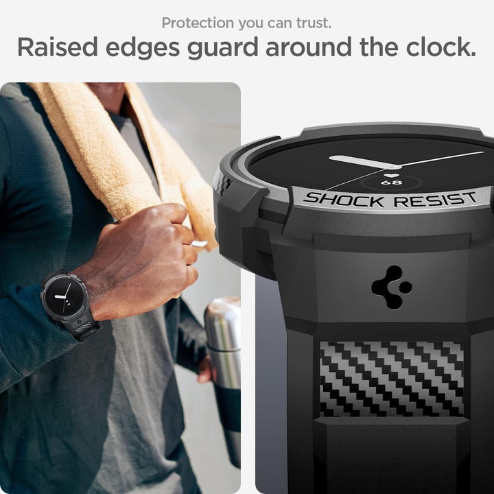 Spigen Rugged Armor Pro Schutzhülle und Armband, kompatibel mit Google Pixel Watch 4/3/2/1, 41 mm Go