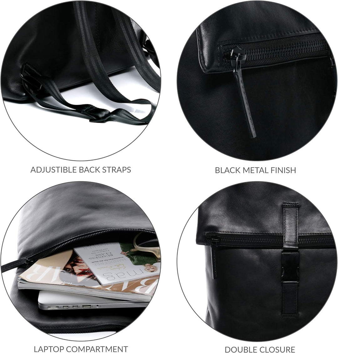 FEYNSINN BERLIN Rucksack MATS aus Premium Leder I Lederrucksack gross für Herren und Damen 15.4 Zoll