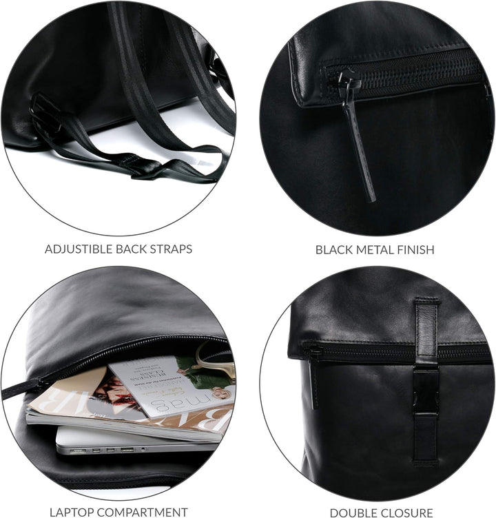 FEYNSINN BERLIN Rucksack MATS aus Premium Leder I Lederrucksack gross für Herren und Damen 15.4 Zoll