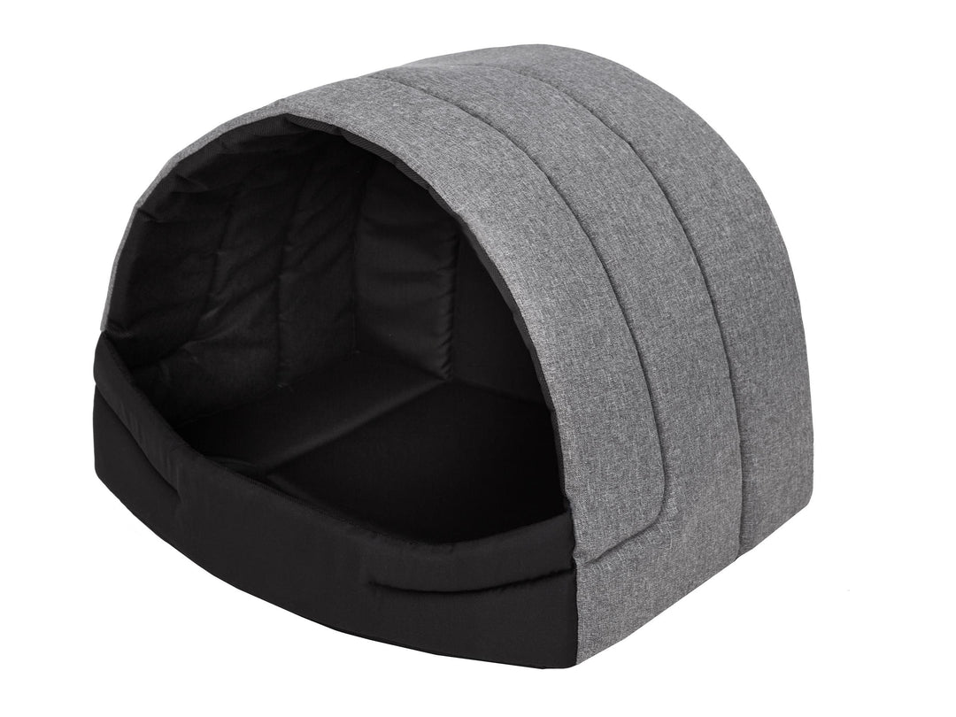 Hundehütte Hundehöhle Hundebett Hundehaus Katzenhöhle Schlafplatz L - 55x43 cm Grau