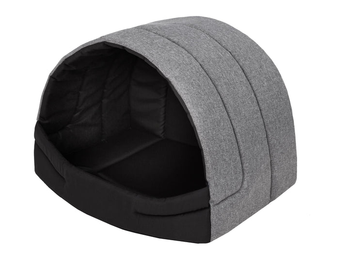 Hundehütte Hundehöhle Hundebett Hundehaus Katzenhöhle Schlafplatz L - 55x43 cm Grau
