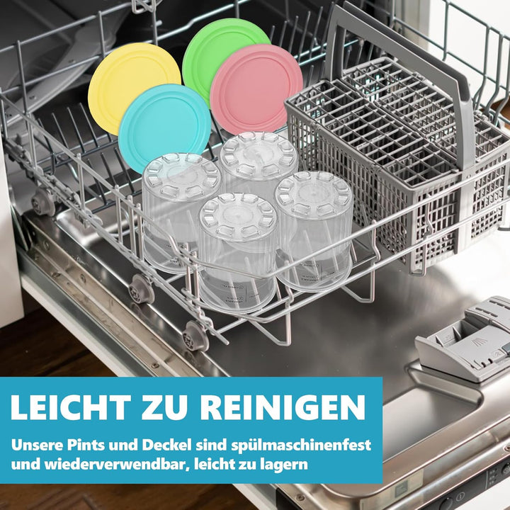 Nepfaivy Behälter für Ninja Creami Deluxe - 4er-Set Eiscremebecher und Deckel Kompatibel mit Ninja C
