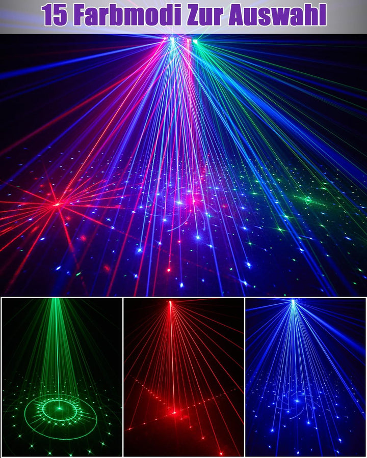 Discolicht Partylicht LED Fünf-in-Eins-Lichteffekt,Musik-Disco-Party-Bühnenlichter mit Blinkeffekt u