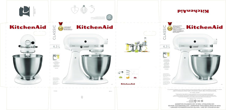 KitchenAid MIXER TILT-HEAD 4.3L - CLASSIC 5K45SS Weiss Single, Weiss Single