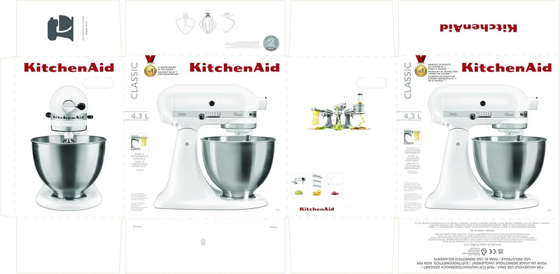 KitchenAid MIXER TILT-HEAD 4.3L - CLASSIC 5K45SS Weiss Single, Weiss Single