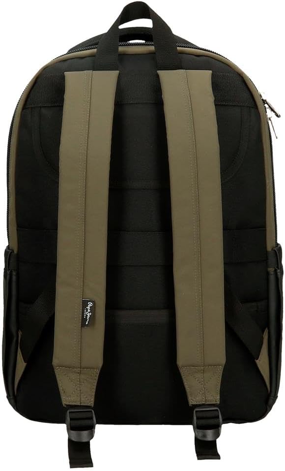 Pepe Jeans Jarvis Rucksack für Notebook 39,6 cm (15,6 Zoll), Grün, 31 x 44 x 15 cm, Kunstleder und P