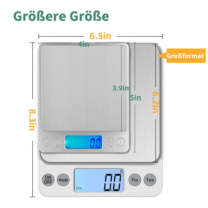 KUBEI Upgrade Gross Digitale Küchenwaage USB Aufladen,5kg/0.1g Hochpräzise Digitalwaage Haushaltswaa
