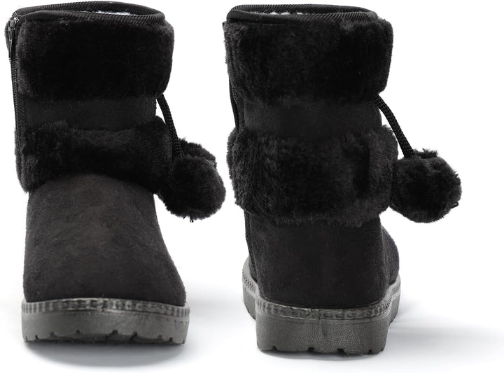 Yeeteepot Mädchen Warm Gefütterte Schneestiefel Baby Kinder Plüsch Winterstiefel Flach rutschfeste S