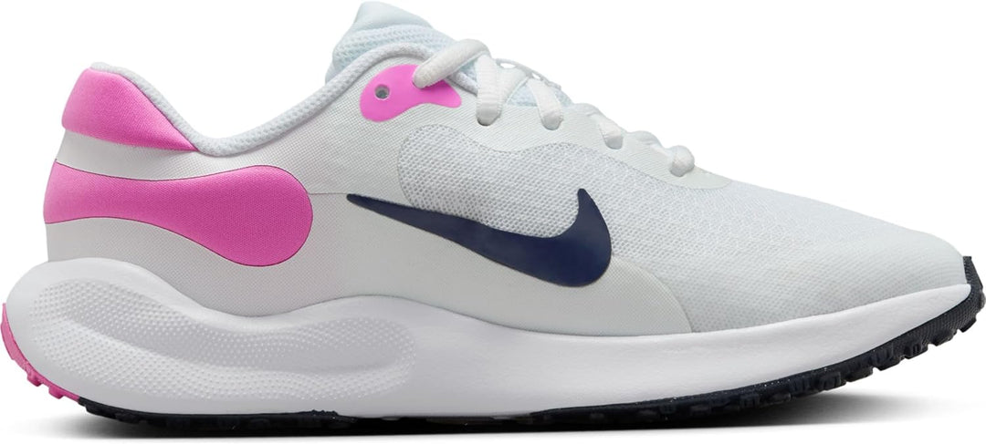 Nike Unisex Kinder Revolution 7 (Gs) Sportschuh White Midnight Navy Playful Pink 32 EU, White Midnig