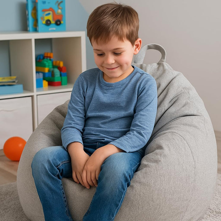 AD.CON Sitzsack mit ECO Füllung Puff Relax-Sessel Sitzkissen Bodenkissen Bean Bag 70x80x50cm 120L Du