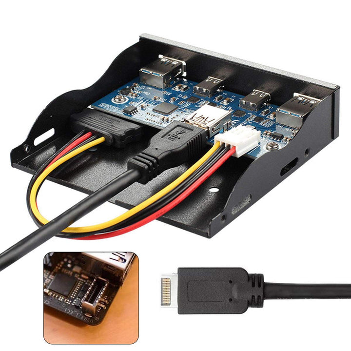 cablecc USB 3.1 Frontpanel Header auf USB-C & USB 3.0 HUB 4 Ports Frontpanel Motherboard Kabel für 3