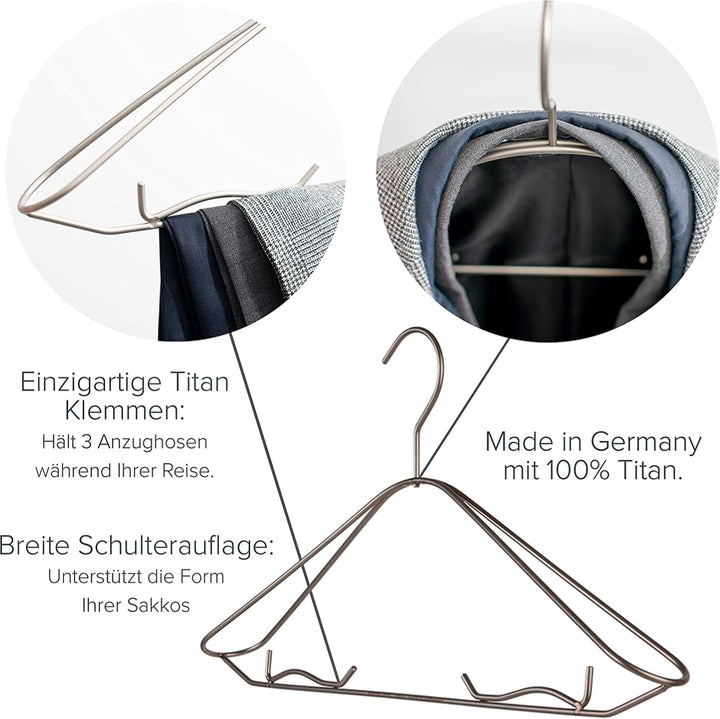 DEGELER SkyHanger - Kleidersack mit einzigartigem Titan-Kleiderbügel für Damen &amp; Herren - durchdacht