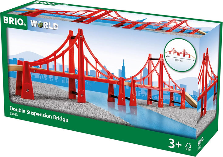 BRIO World 33683 Hängebrücke - Eisenbahnzubehör Holzeisenbahn - Kleinkinderspielzeug empfohlen für K