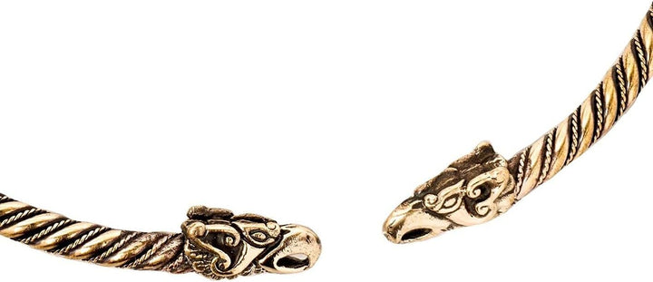 Windalf Vikings Männer Halsreif HUGIN & MUNIN Ø 15 cm Raben Halsschmuck Handarbeit Hochwertige Bronz
