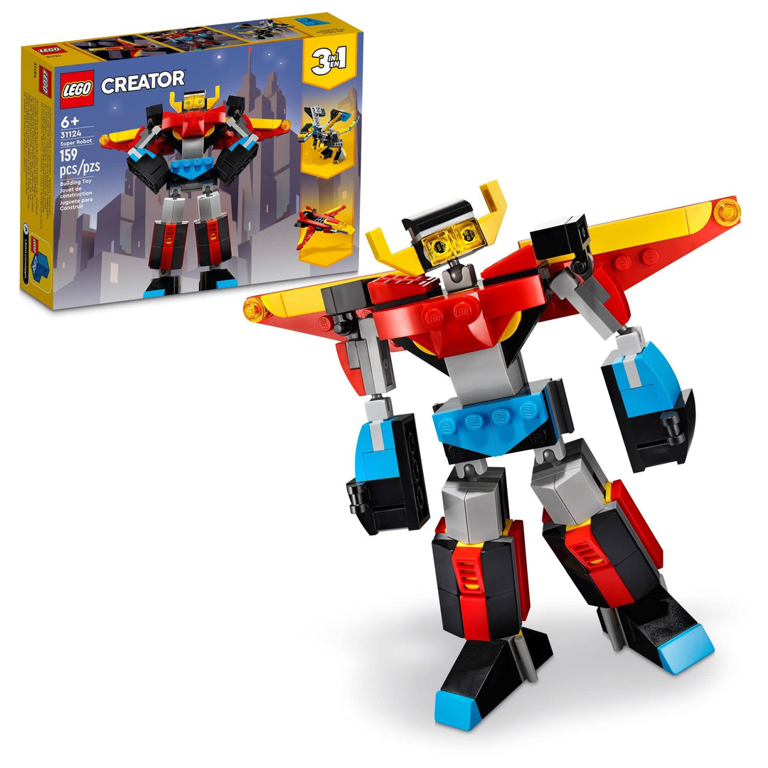 LEGO Creator 3in1 Super Robot 31124 Building Kit Featuring a Robot Toy, a Jet Airplane and a Dragon