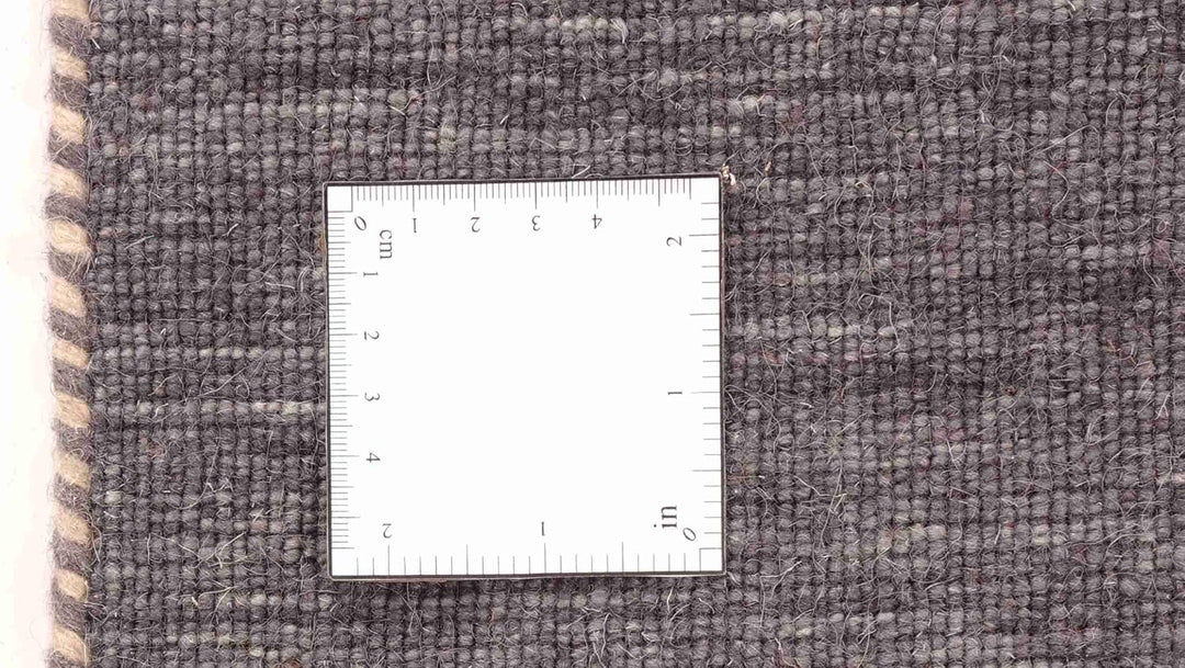 RUG PRINCE Wollteppich Gabbeh Uni 80x200 Handgewebt Läufer Schwarz Einfarbig Handarbeit Schwarz 80x2