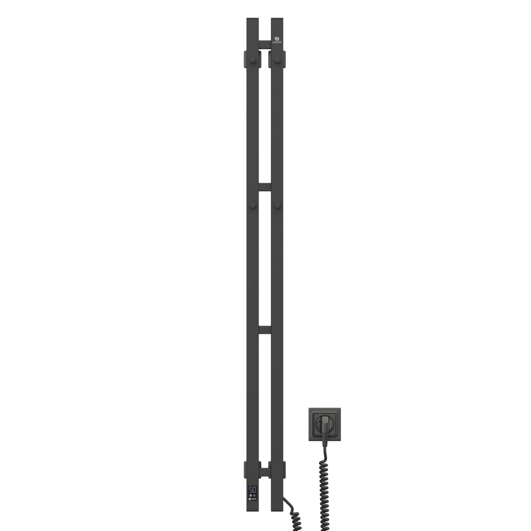 NAVIN Elektrischer Handtuchtrockner Silouette Quadro 90x1200 mit Sensorsteuerung - Schwarz aus hochw