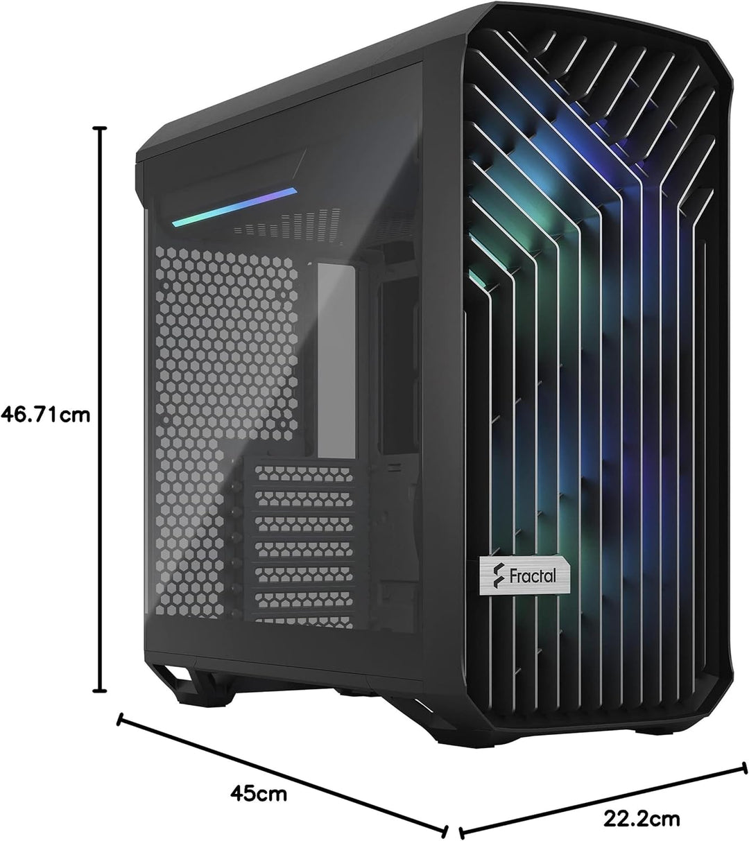 Fractal Design Torrent Compact RGB Black - Light Tint Tempered Glass Side Panels - Open Grille for M