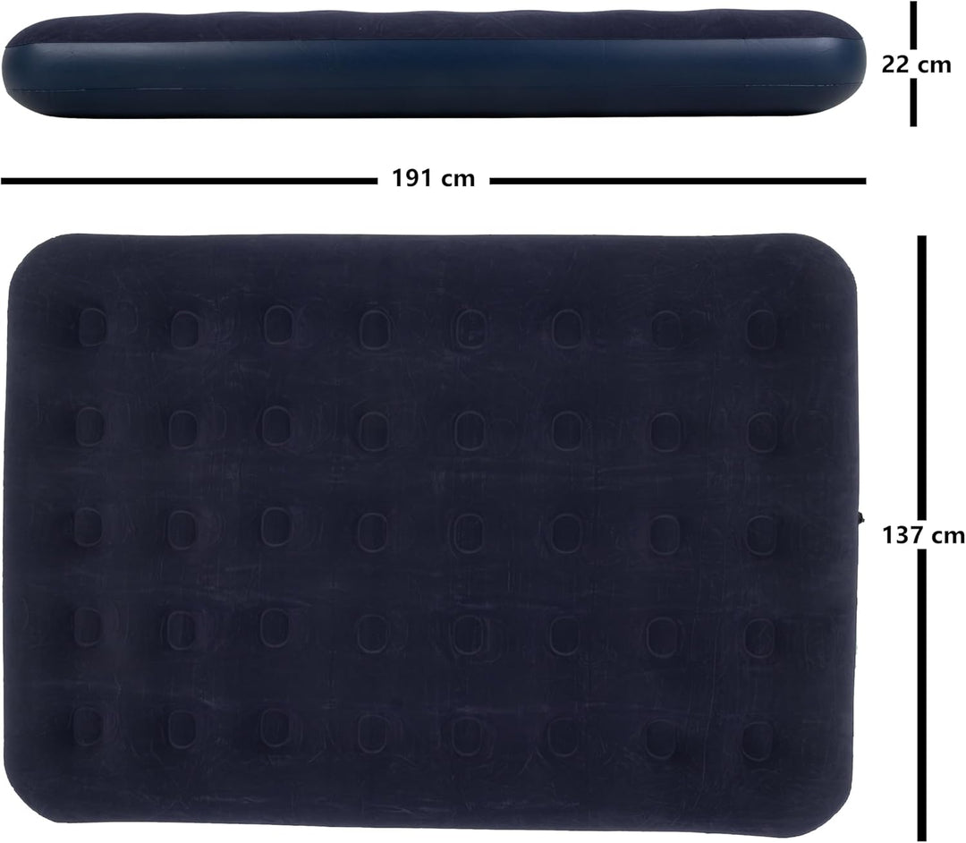 Avenli Camping Luftmatratze für 2 Personen 191x137x22 aufblasbare Matratze Luftbett blau