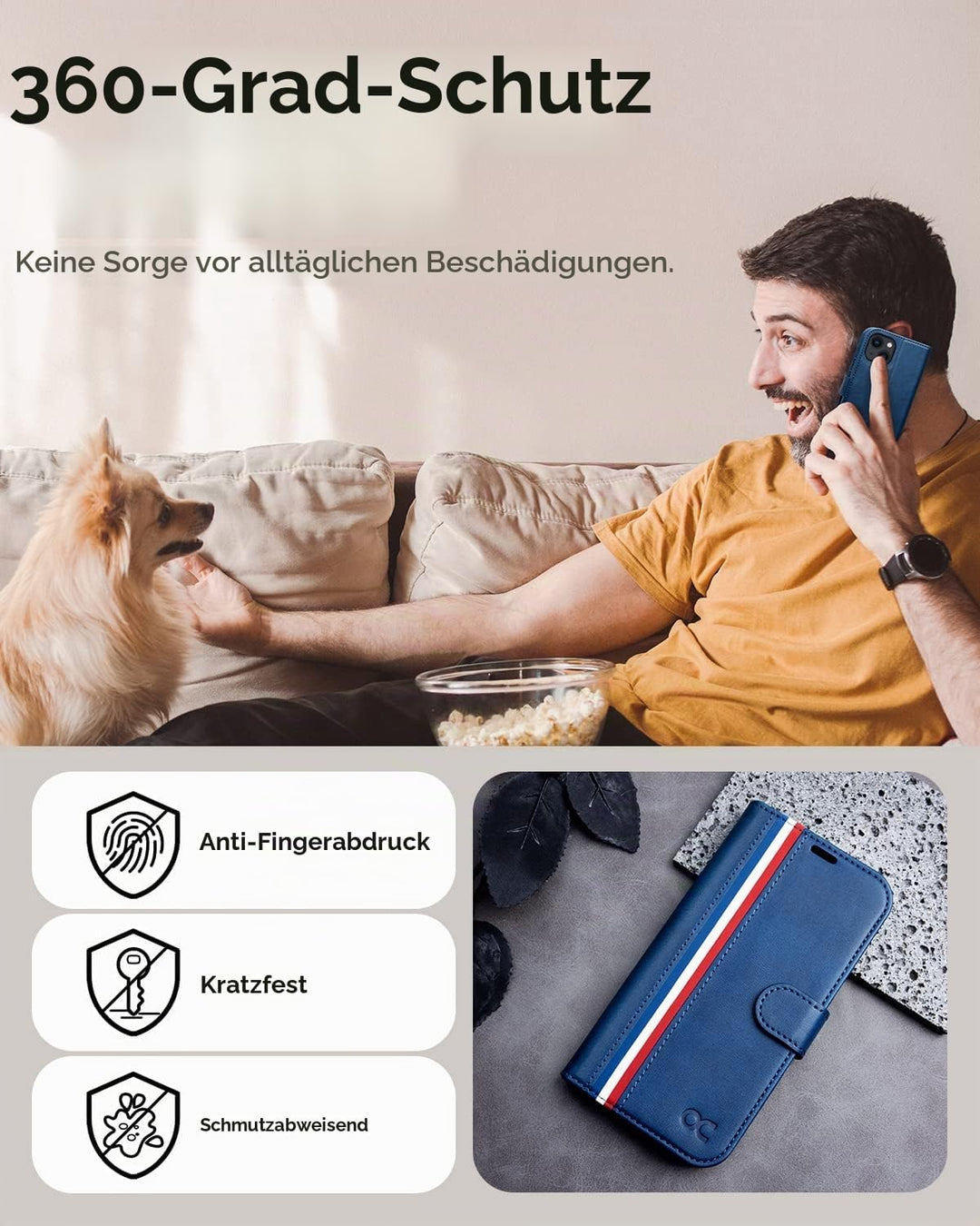 OCASE iPhone 14 Hülle Handyhülle [Premium PU Leder] [Kartenfach] [Magnetverschluss] RFID Schutzhülle