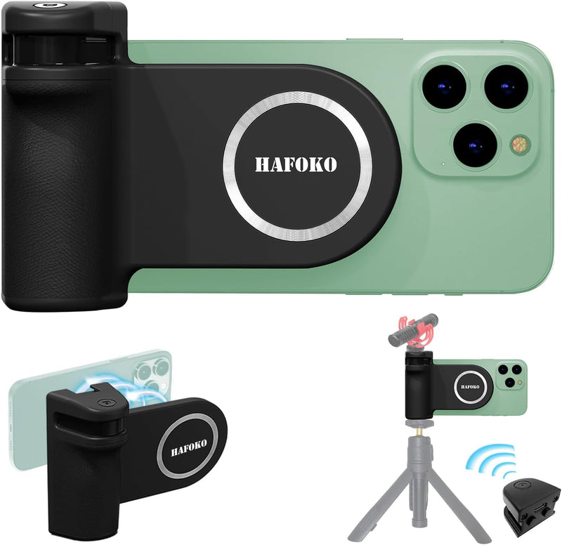 HAFOKO Magnetisch Smartphone CapGrip Kamera Handy Selfie Verschluss Griff Stativ Montieren w 1/4" Ka