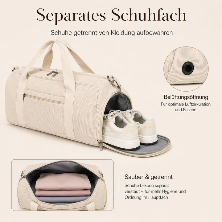 LOIDOU Sporttasche Reisetasche Damen Fitnesstasche mit grossem Schuhfach Nassfach Sport Travel Bag T