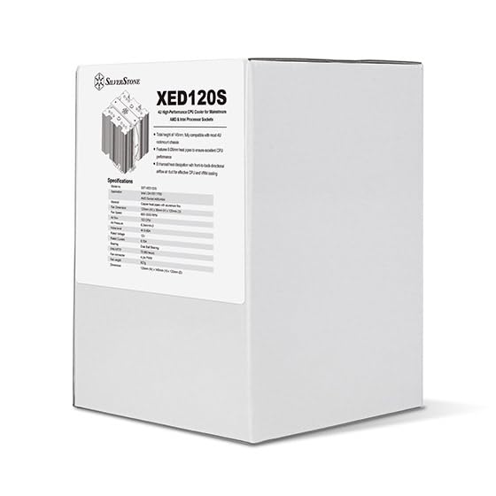 SilverStone Technology XED120S - 4U Hochleistungs-CPU-Kühler mit 240W TDP für gängige AMD- & Intel-P