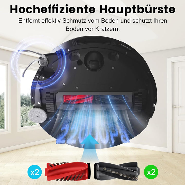 36 Stück Zubehör für Roborock Saros 10 Saugroboter, Ersatzteil Set | 4 Hauptbürsten, 4 Filter, 4 Hal