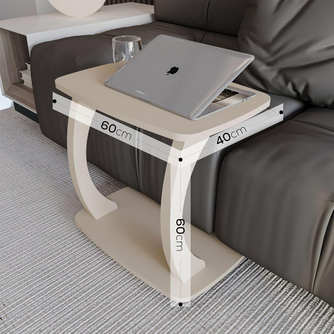 Beistelltisch Couch, mit Rollen, Laptoptisch für Couch, Kleiner Wohnzimmertisch, Sofatisch in stylis