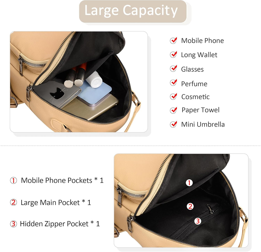 DIRRONA Damen Rucksack Damentasche Klein Cityrucksack Elegant Damen Umhängetasche Travel Lässig Schu