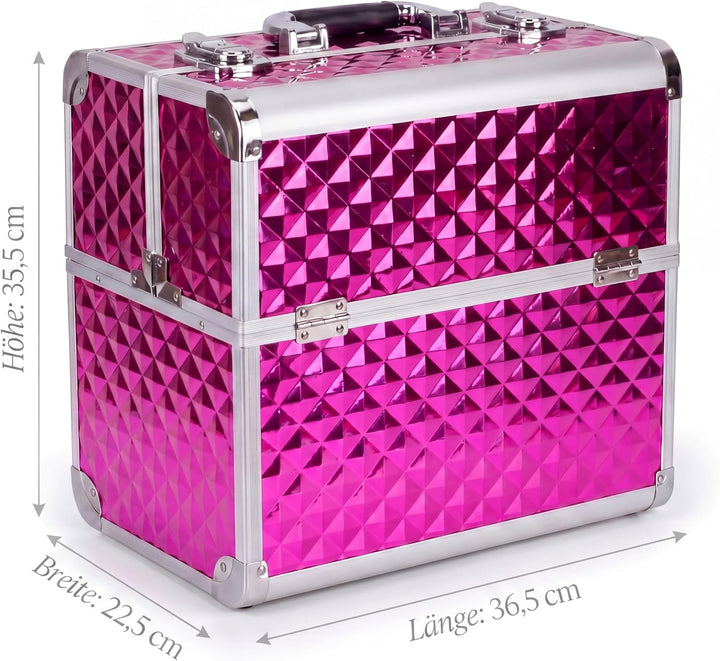 NAILS FACTORY | N&BF Profi Kosmetikkoffer gross | 35 x 22 x 36 cm | Pink Diamonds | robuster Nagelko