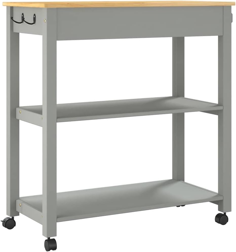 vidaXL Küchenwagen, Servierwagen mit viel Stauraum, Beistellwagen für Küche Wohnzimmer Badezimmer, T
