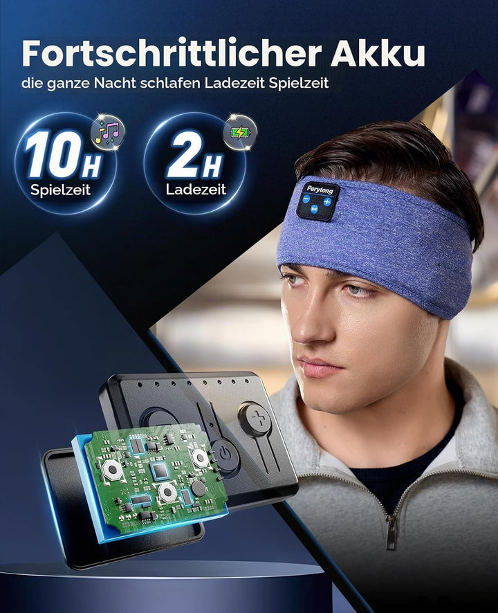 Schlafkopfhörer mit Bluetooth, Schlafhelm, Musik, Sport, Kopfband, Bluetooth, ultraweich, für Seiten