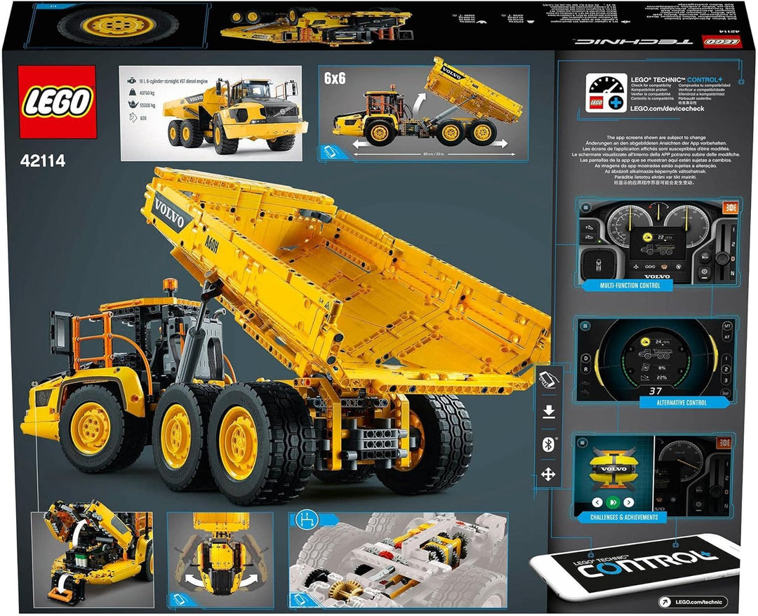 LEGO 42114 Technic Control+ Knickgelenkter Volvo-Dumper (6x6) Baufahrzeug, App-gesteuertes Konstrukt
