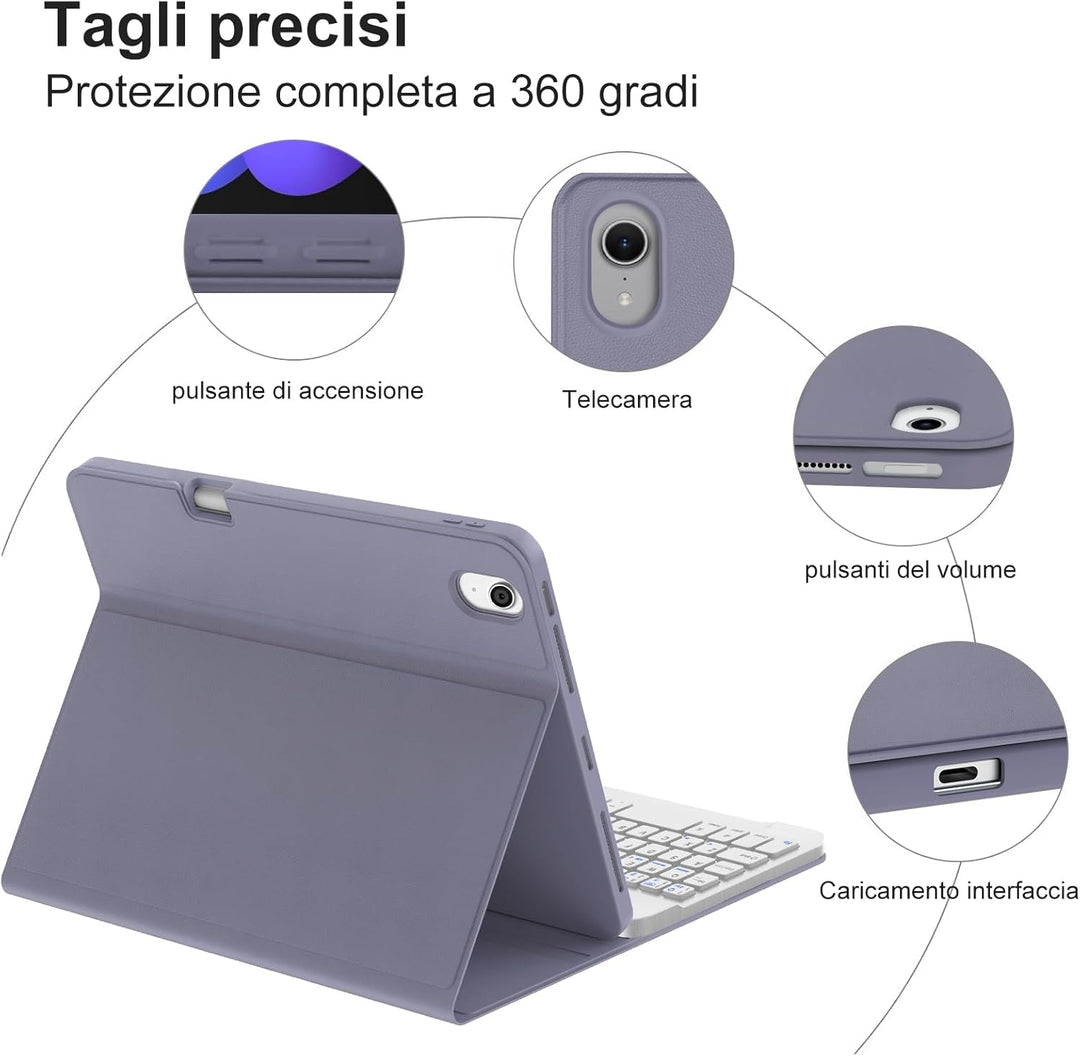 Bluetooth-Tastatur für iPad Mini 7(A17 Pro) 8,3 Zoll 2024 - Italienisches QWERTY-Layout Abnehmbare M