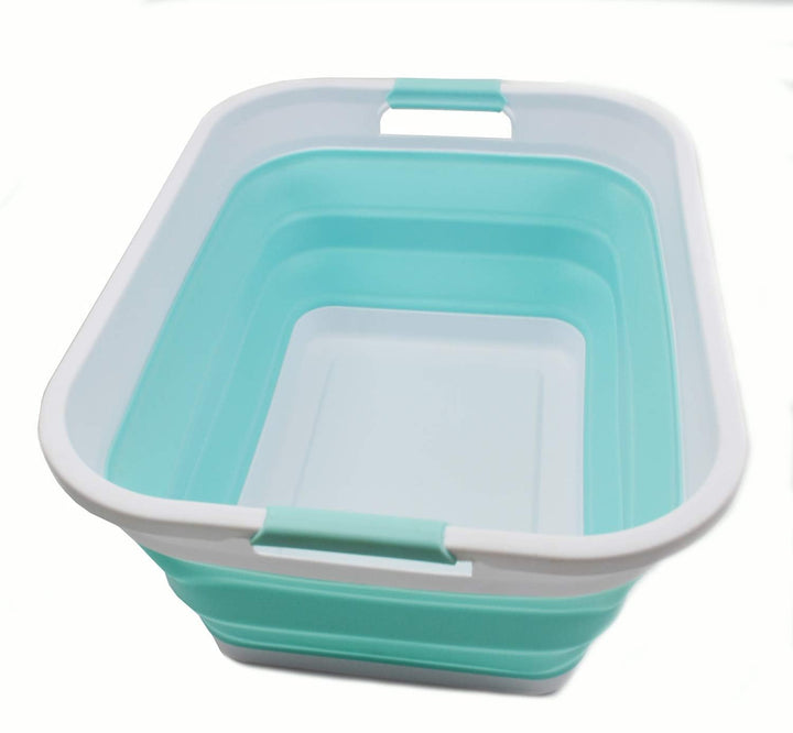 SAMMART 41L Collapsible Plastic Laundry Basket - Foldable Pop Up Storage Container/Organizer - Porta