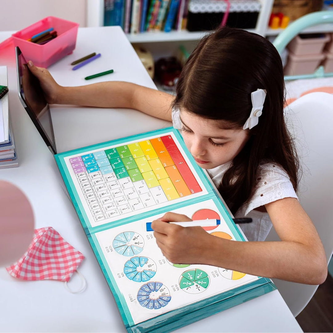 Math Games for School, Fraction Educational Tools, Magnetic Fraction Manipulatives, Wooden Math Mani