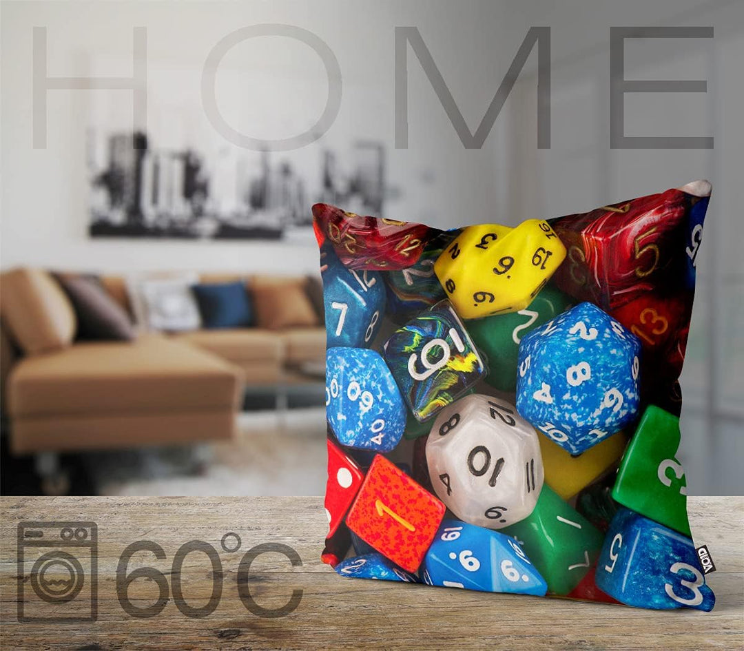 VOID Würfel Spielwürfel Glücksspiel Kissenbezug 80x80 Kissenhülle Kissen Sofakissen Dekokissen wette
