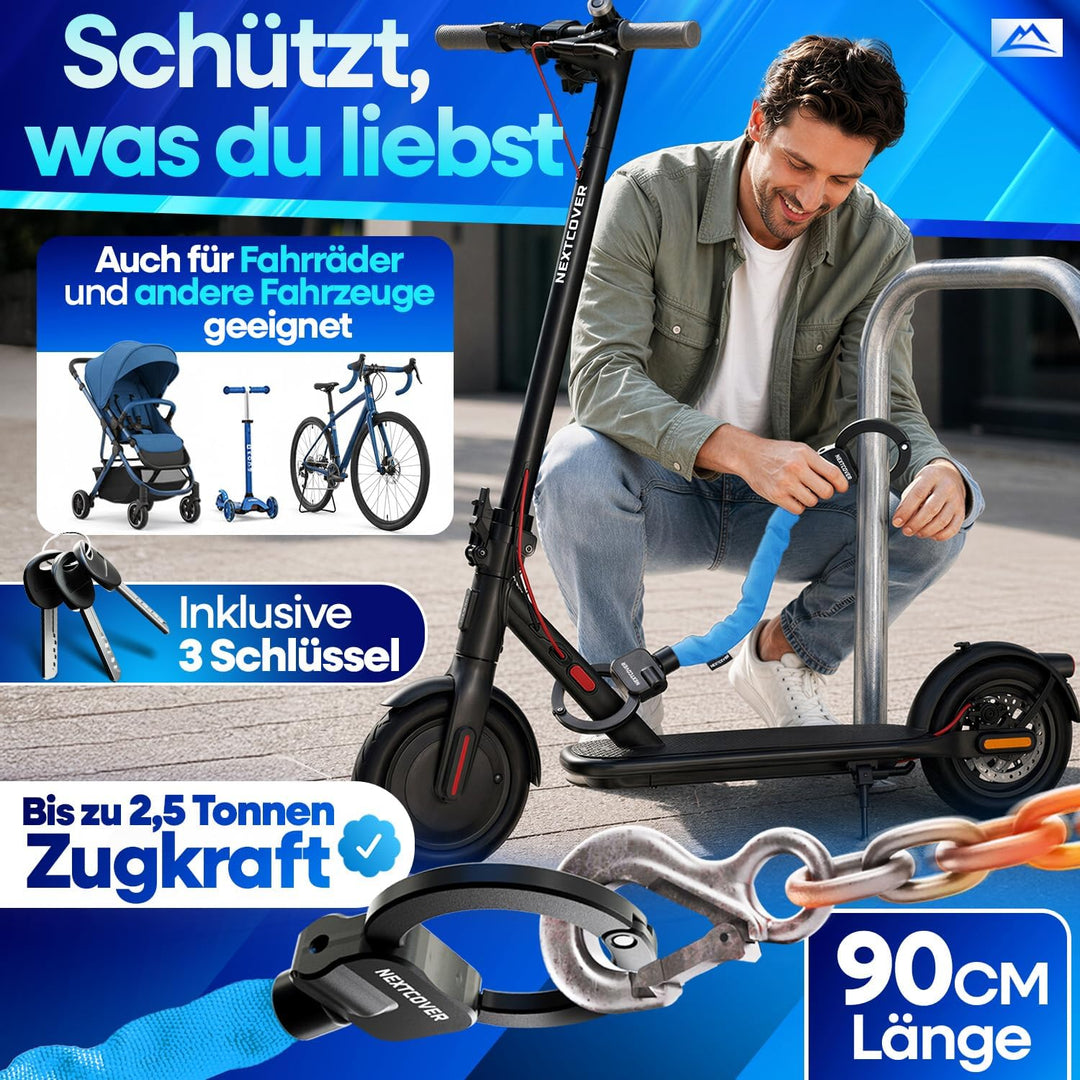 NEXTCOVER® E-Scooter Schloss [Steel-Secure-Technologie] | Handschellenschloss für Roller, eBike | ro
