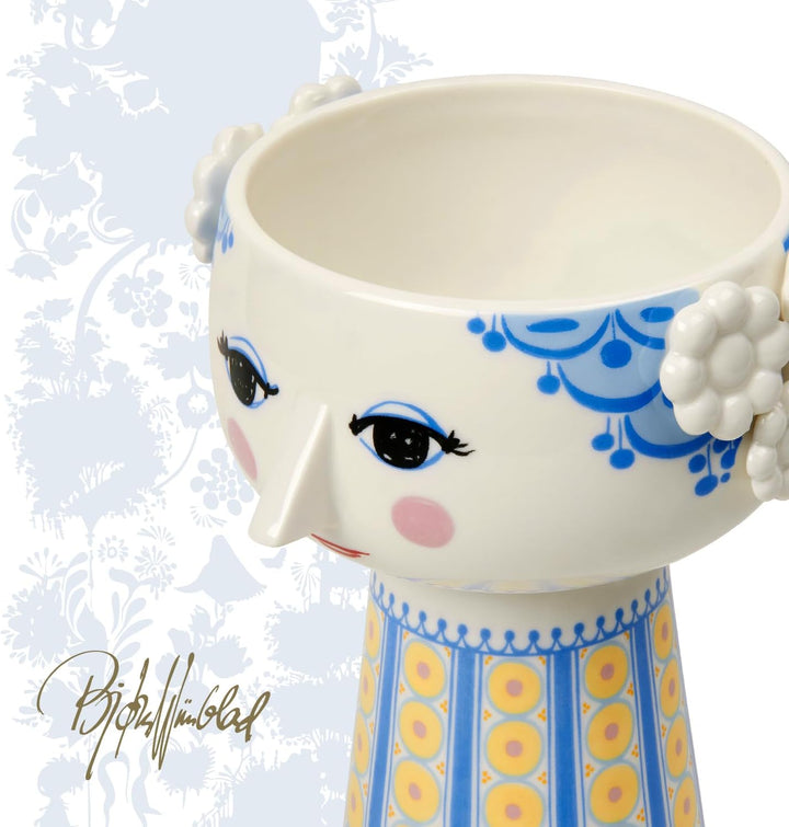 Bjørn Wiinblad â€‹- Eve Vase 18,5 cm - Blue (56519)