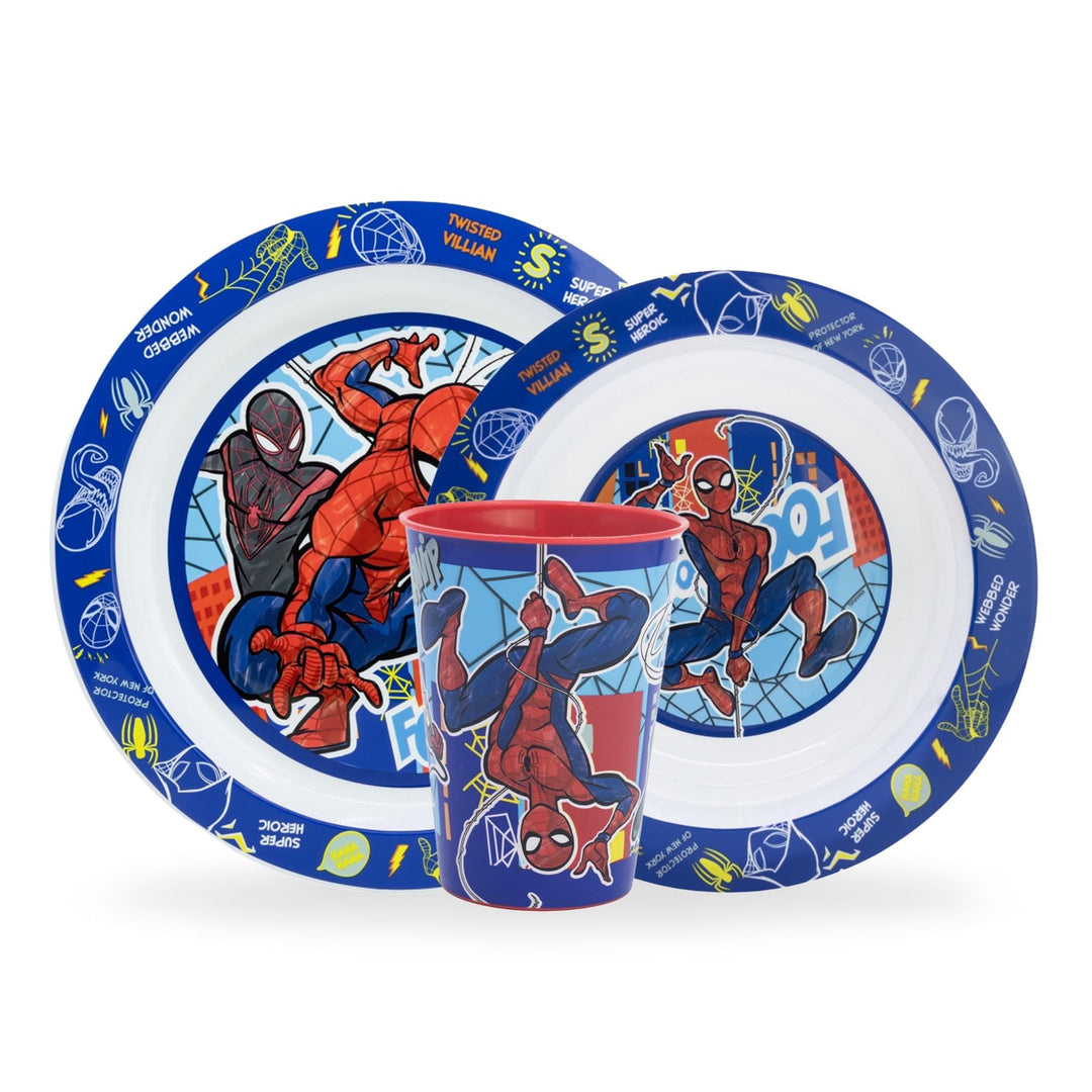 Kindergeschirr set Spiderman, Wiederverwendbares geschirr Set, Kinder Essgeschirr, Microwaveable pla