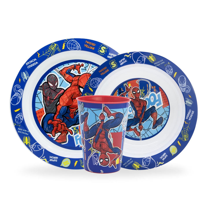 Kindergeschirr set Spiderman, Wiederverwendbares geschirr Set, Kinder Essgeschirr, Microwaveable pla