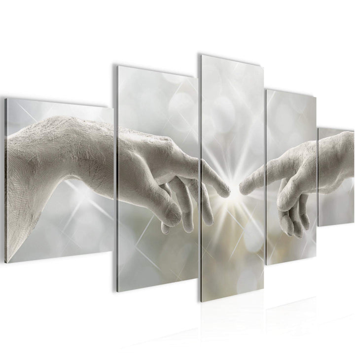 Runa Art Wandbilder Die Erschaffung Adams Michelangelo 5 Teilig Bild auf Vlies Leinwand Deko Wohnzim